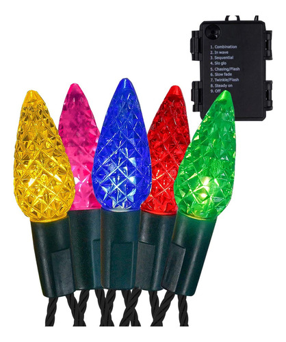 Twinkle Star C6 Luces De Cadena De Navidad, 50 Led De 15.7ft