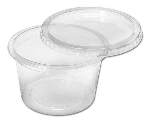 Pote Con Tapa Plastico Descartable 500ml X1000u Copobras C