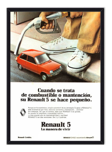 Cuadro Enmarcado - Afiche Publicitario Renault 5 1979