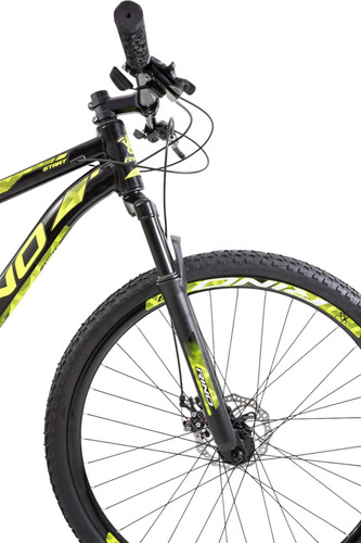 Bicicleta Aro 29 Alumínio 24v Rino Start Mtb Disco Suspensão Cor Preto/amarelo Tamanho Do Quadro 17