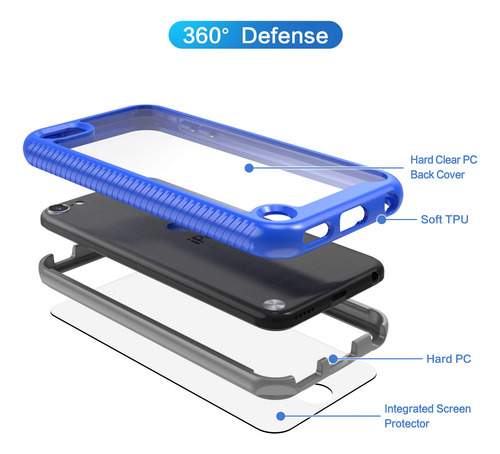 Idystar iPod Touch 7th Generation Case, 2 In 1 Shockproof Ip
