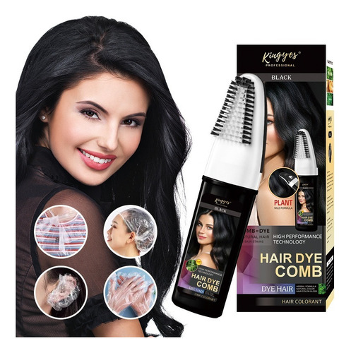 Tinte Para El Cabello Negro Con Aplicador De Peine
