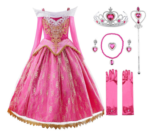 Disfraz De Princesa Rosa Para Niñas, Disfraz De Fiesta De Ha