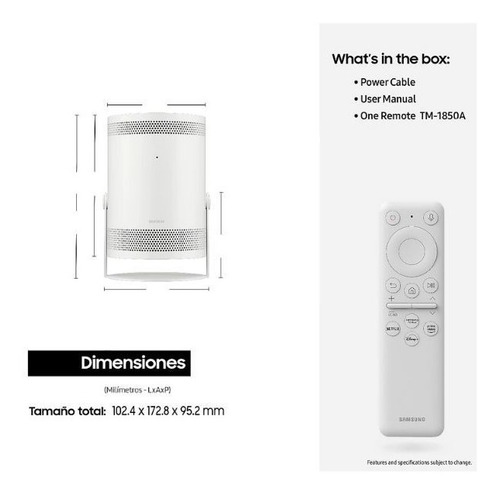 Imagen 5 de 6 de The Freestyle Proyector Portatil Samsung Smart Tv Audio 360