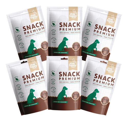 Imagen 1 de 1 de Snack Premium Jerky Cordero 80gr Para Perros X6