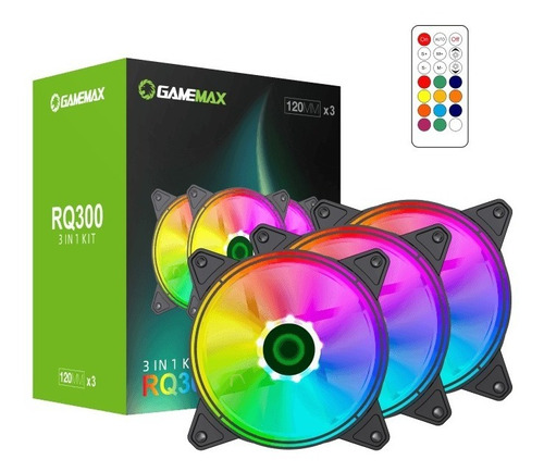 Cooler Rgb Gamemax Kit X 3 Unidades + Control Remoto 