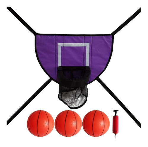 Trampolín Aro De Baloncesto Accesorio De Con Tres Bolas