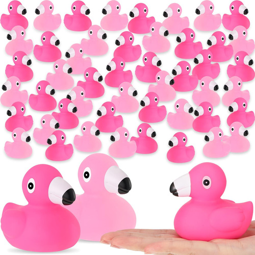 Jerify 100 Piezas Flamenco Pato De Goma A Granel Rosa Rosa C