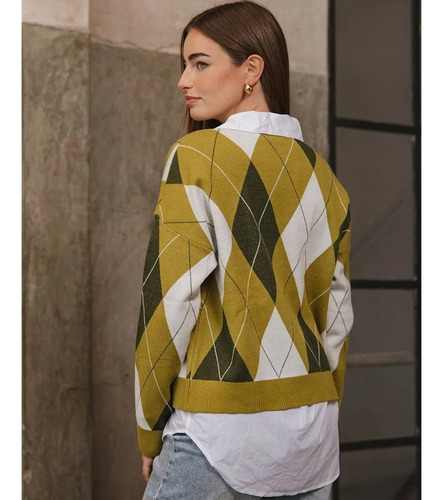 Sweater De Bremer Doble Tejido - Rombos