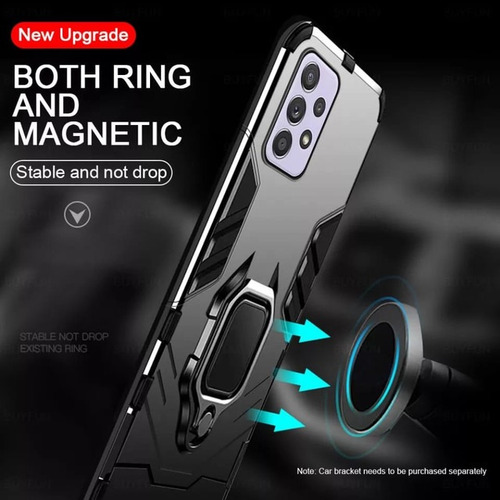 Imagen 5 de 8 de Carcasa Para Huawei P50 Pro Negra Antigolpe Anillo Metal