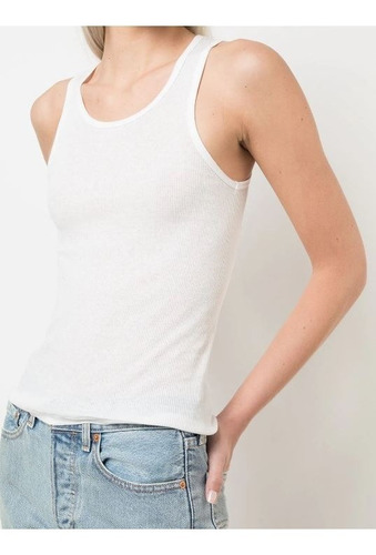 Imagen 3 de 5 de Camiseta Esqueleto Blanco Manga Sisa Acanalada