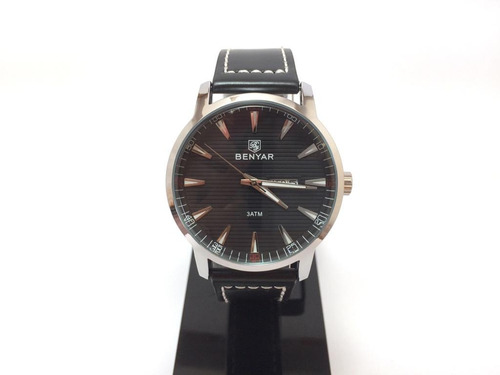 Relógio Masculino Benyar Pulseira De Couro Hardlex By-5145