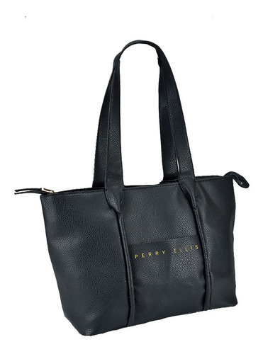 Bolsa Tote Marca Perry Ellis Negro De Dama