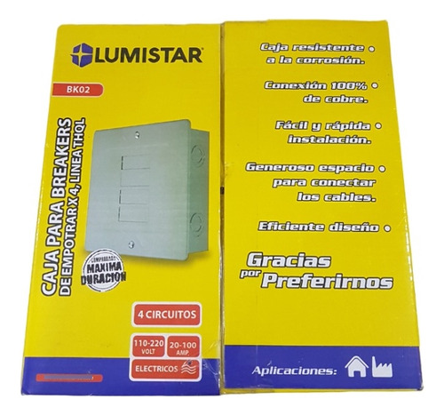 Caja Para Breaker De Empotrar X4 Linea Thql Marca Lumistar