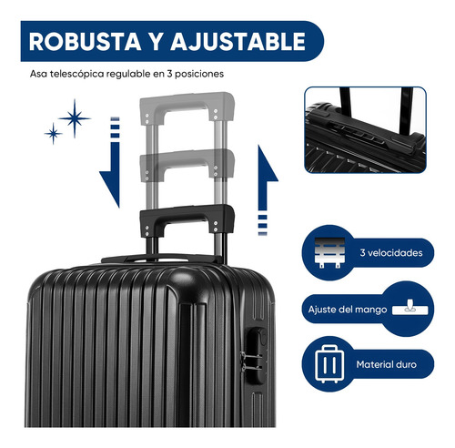 Maleta Mano Viaje Rigida 20pulgada Ruedas 360° Maleta Ligera