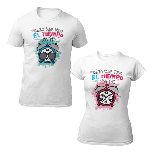 Playeras Para Parejas - Luv - Reloj - Todo El Tiempo Contigo