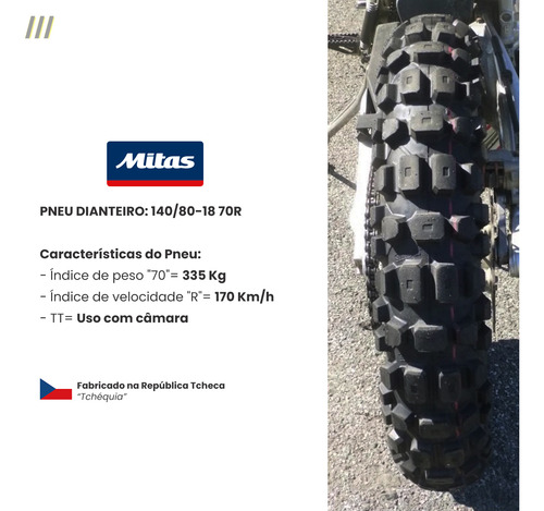 Pneu Moto Mitas 140/80-18 70r 7 Rockrider Tt Traseiro
