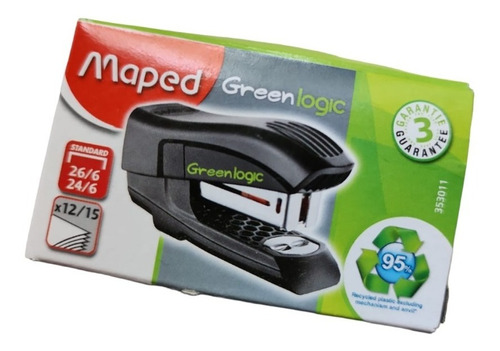 Corchetera Maped Pequeña 26/6 24/6 Negra Greenligic