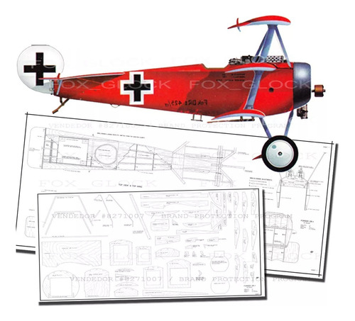 Plano Rc Fokker Dr 1 (balsa)