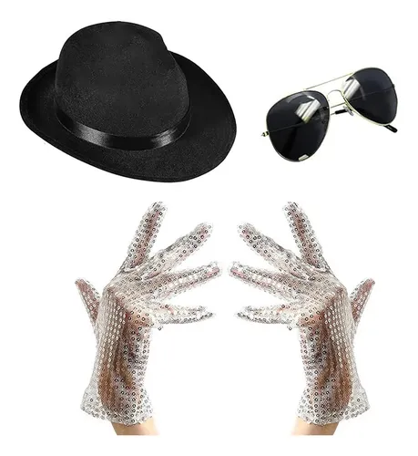 Kit Michael Jackson Chapeu Oculos Luvas