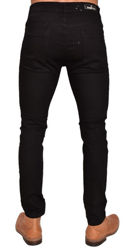 Imagen 4 de 6 de Pantalon Jean Chupin Negro Hombre Elastizado Excelente