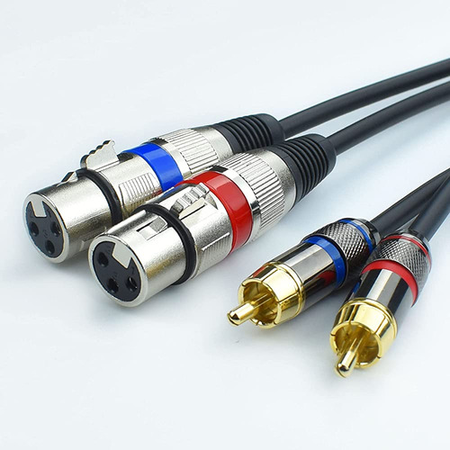 ~? Mugteeve Dual Xlr Hembra A Doble Rca Macho Adaptador De C