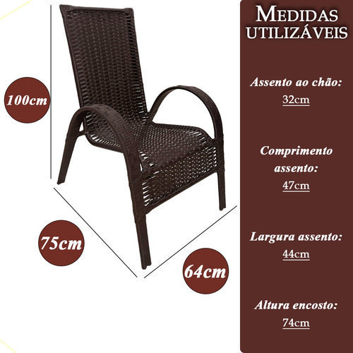 Cadeiras de varanda externa jardim resistente junco varanda KM Móveis & Decor