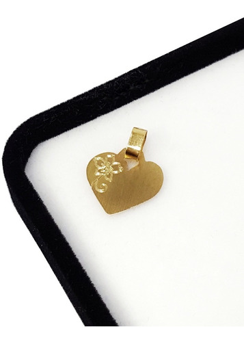 Dije Medalla Corazon Oro 18 Kts Con Grabado Chica 1x1 Cm