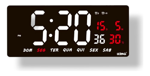 Relógio Parede Grande Led Digital P/academia Hospital Alarme