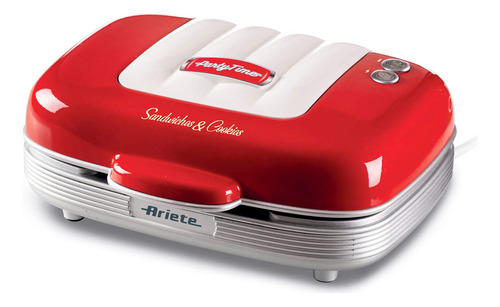 Ariete Party Time para sándwiches, muffins y donas, color rojo, 220 V