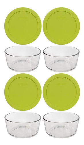 Tazones De Vidrio Pyrex Cup Y Pc Green Edamame Tapa Hechas
