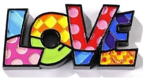 Romero Britto Miniature Love Word Pop Art