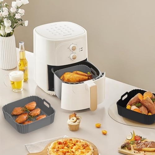 Redfly 2 Pack Air Fryer Silicone Liners, Revestimientos De