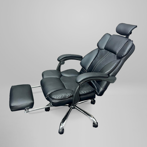 Silla Gamer Con Apoya Pies Respaldo Apoya Cabeza C113 Color Negro Material del tapizado Cuero sintético