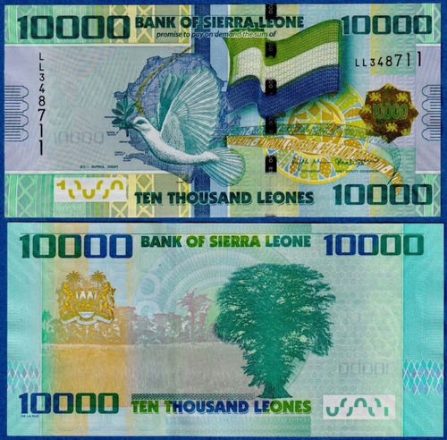 Cédula Fe Estrangeira 10.000 Leones Serra Leoa 