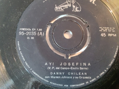 Vinilo Single De Danny Chilean Por Eres Asi(d155