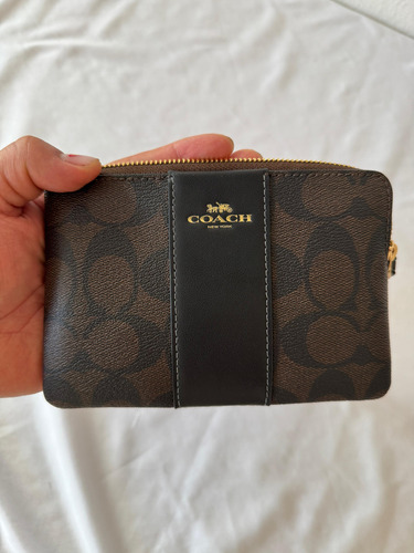 Monedero Cartera C0ach-importada Usa Tipo Muñequera Wrislet Café Oscuro