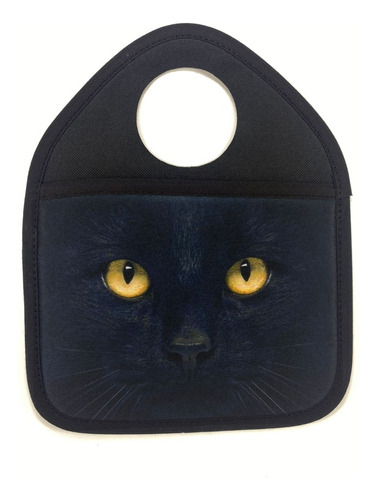 Bolsa Organizadora Basura Neoprene Gato Negro Cute Ojos