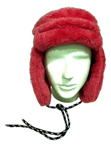 Gorro Aviador Ruso Invierno Corderito Ski Snow Frio Orejas Bordó Unico Lisa