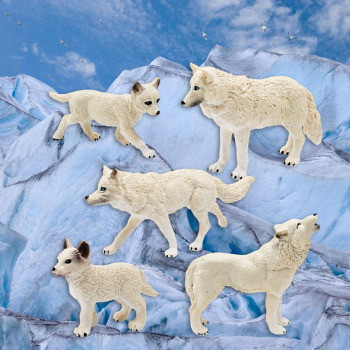 ) Figuritas De De 5 Piezas, Estatua De Animales Salvajes