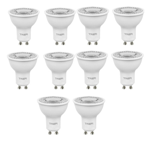 Lampara Dicroica Led 7w 6000k Luz Fria Gu10 Blanco X10 Luz Frío