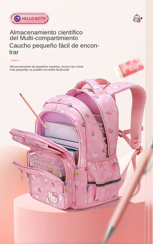 Hellokitty Exquisita Niña Estudiante Mochila Escolar, Los Niños De Protección De La Columna Vertebral Mochila, Bolso De La Computadora De Las Niñas