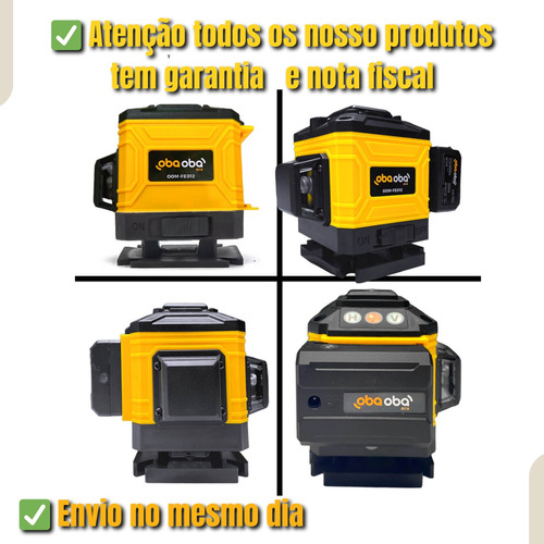 Nível A Laser 360º Verde 12 Linhas 3d Com Tripé Profissional