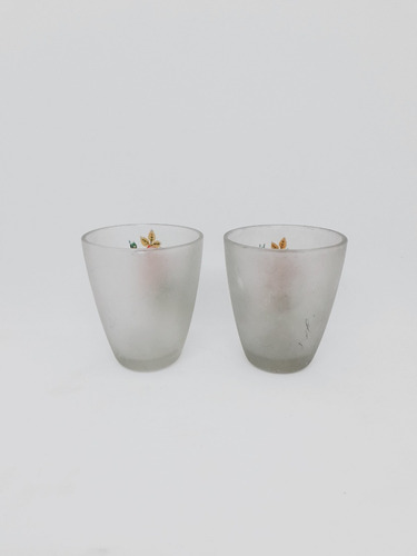 Yh 2 Antiguos Vasos Pavonados Vino Trago Copa Sorbo Cambio