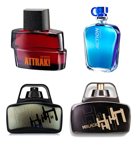 Perfumes Cyzone H , H Black , Action , Attrak ! Desde S/69