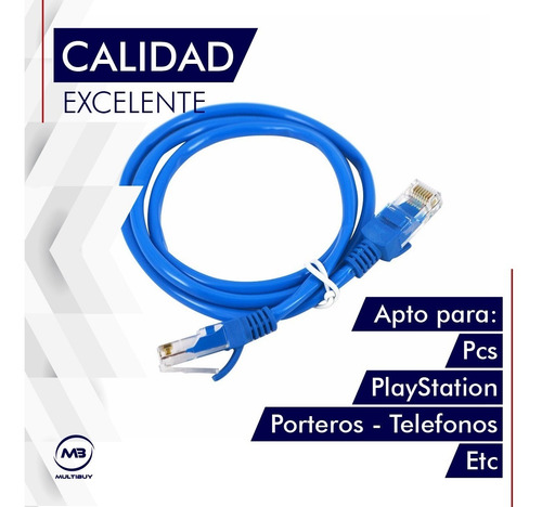 Imagen 6 de 10 de Cable De Red Lan Ethernet 10 Metros Internet Ps4 Pc Cat 5e