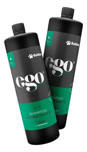 Kit 02 Shampoo Pet Hidratante Ego Bubbles 1000ml