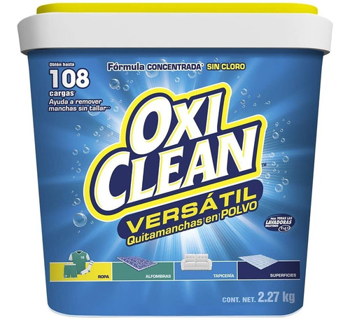 Jabon Polvo Oxiclean Quitamanchas Sin Cloro Versatil 2.27kg