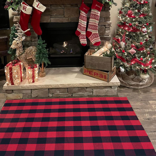 Tapete De Navidad Para Exteriores, Diseño De Búfalo, A Cuadr