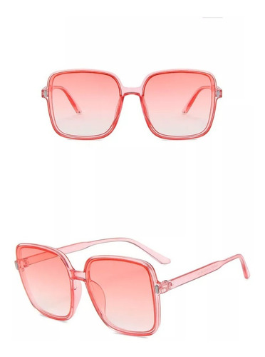 Gafas De Sol De Moda Mujer Rosadas Filtro Uv + Estuche 